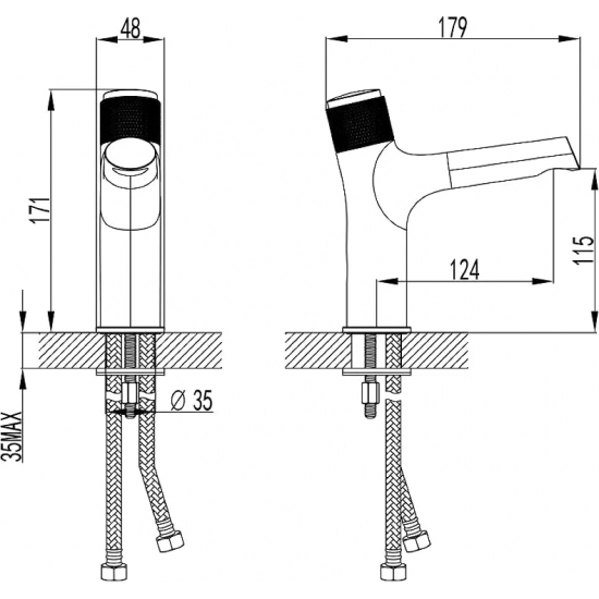 Смеситель для раковины LEMARK Project LM4676C кнопочный