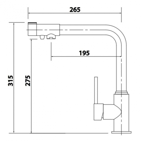 Смеситель для кухни с подключением к фильтру с питьевой водой KAISER Teka 13044-2 чёрный мрамор