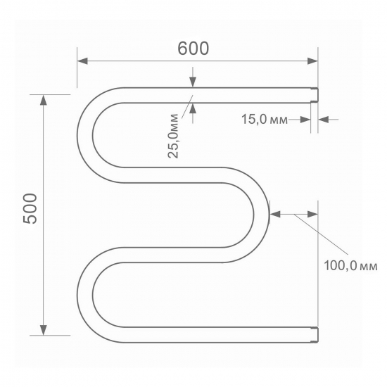 Полотенцесушитель водяной ZOX M-образный 50x60 3/4''