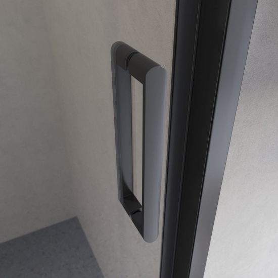 Душевая дверь в нишу BelBagno LUCE-BF-1-120-C-NERO стекло прозрачное, профиль чёрный