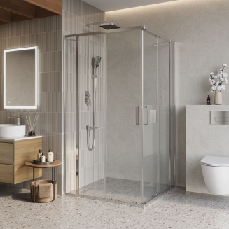 Душевой уголок BelBagno LUCE-A-22-90+30-C-Cr стекло прозрачное, профиль хром