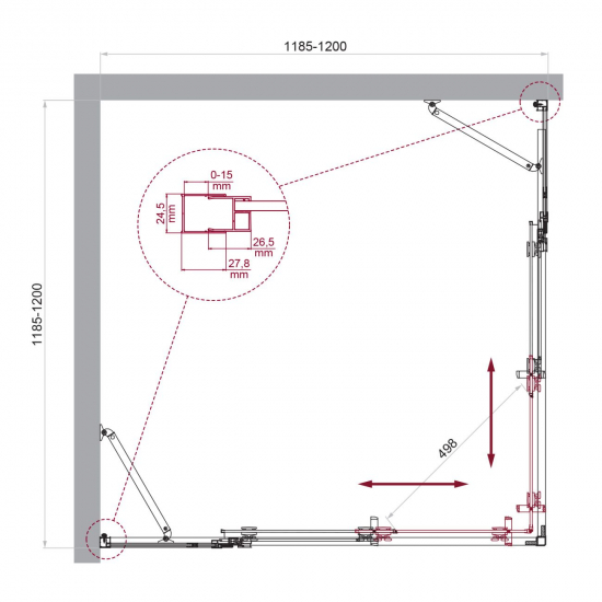 Душевой уголок BelBagno LUCE-A-22-90+30-C-Cr стекло прозрачное, профиль хром