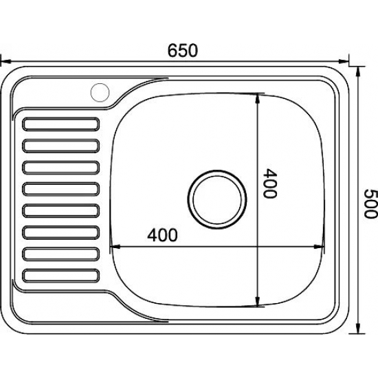 Мойка для кухни MIXLINE 650х500x0,8 мм правая, нержавеющая сталь ДЕКОР