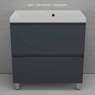 Тумба с раковиной STYLE LINE Манхэттен 80 Plus графит, раковина Asti 80 жасмин