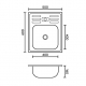 Мойка для кухни FABIA м00003 500х600x0,4 мм нержавеющая сталь, накладная