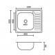 Мойка для кухни FABIA м00007 600х500x0,4 мм нержавеющая сталь, накладная, левая