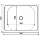 Мойка для кухни MIXLINE 500х400x0,4 мм накладная, нержавеющая сталь
