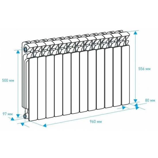 Радиатор алюминиевый FONDITAL Ardente C2 500/100 12 секций