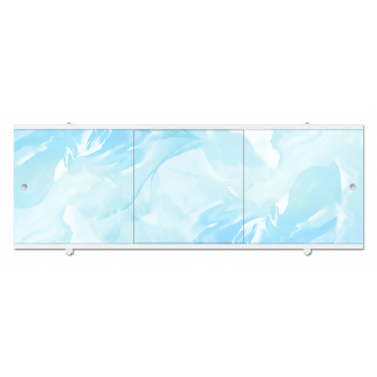 Экран для ванны фронтальный МЕТАКАМ Премиум А 150 с алюминиевой рамой голубой