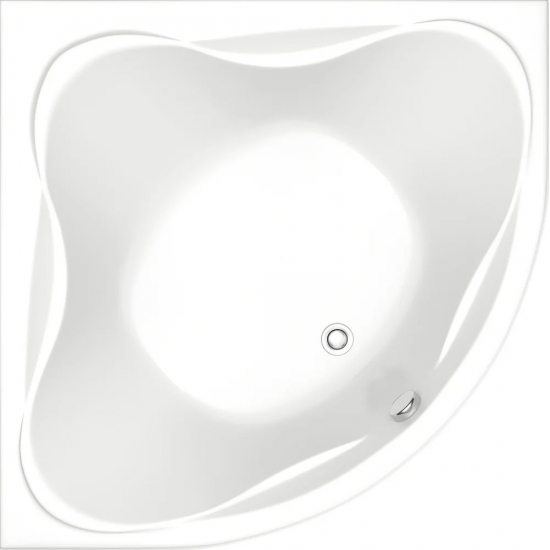 Акриловая ванна BAS Риола 135x135 см, угловая, с каркасом, четверть круга