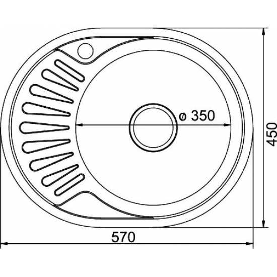 Мойка для кухни MIXLINE 570х450x0,8 мм правая, нержавеющая сталь ДЕКОР