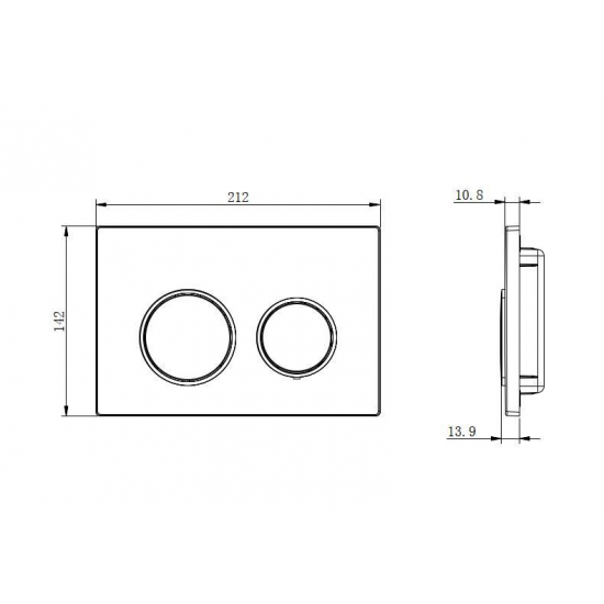 Кнопка для инсталляции AQUATEK TDI-0000002 (007B) хром глянец, клавиши круг