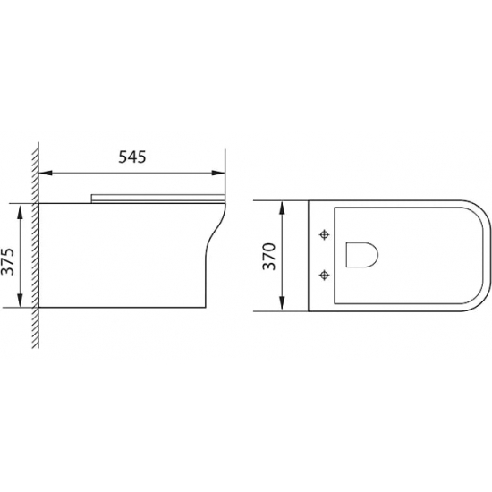 Унитаз подвесной AQUANET Rimless Cube-W CL-12248D