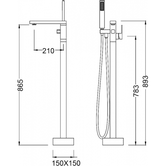 Смеситель для ванны напольный TIMO Selene 2200/00Y-CR хром
