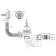 Сифон для ванны АНИ-ПЛАСТ 1 1/2"*40 с выпуском и переливом с гибкой трубой 40/50 Е155