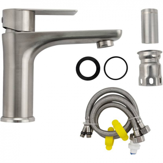 Смеситель для раковины MAGNUS 9446 из нержавеющей стали, сатин Смеситель для раковины MAGNUS 9446 из нержавеющей стали, сатин