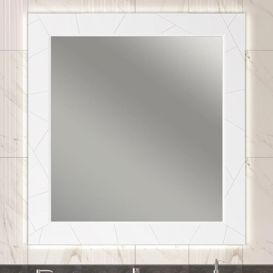 Зеркало OPADIRIS Луиджи 100 с подсветкой и функцией антизапотевания, белое матовое