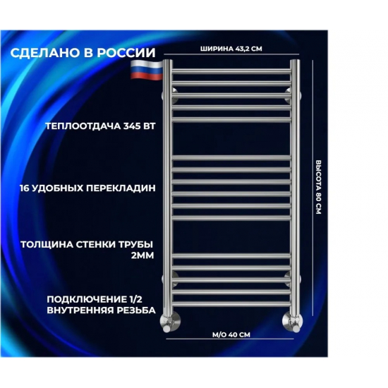 Полотенцесушитель водяной TERMINUS Аврора П16 400х800