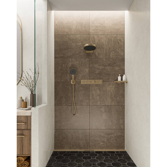 Лейка для душа HANSGROHE Rainfinity 130 26864140 шлифованная бронза