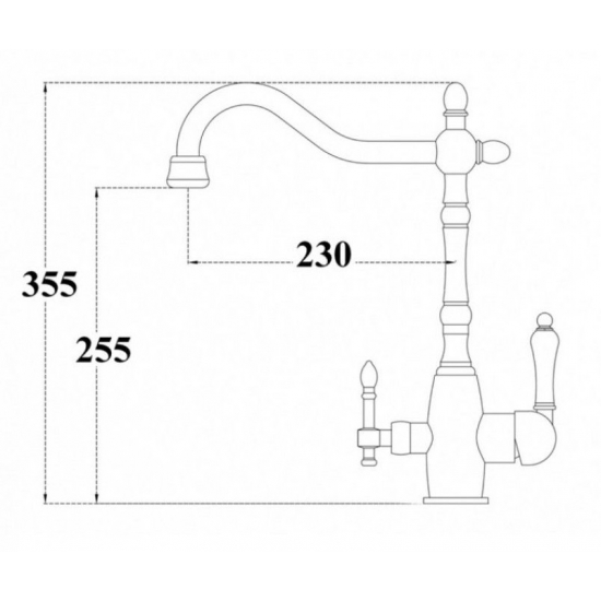 Смеситель для кухни с подключением к фильтру с питьевой водой SEAMAN Barcelone SSL-5387 Antique Gold