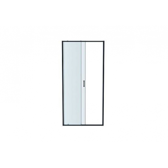 Душевая дверь в нишу АКВАТЕК AQ ARI RA 10020BL стекло прозрачное, профиль чёрный