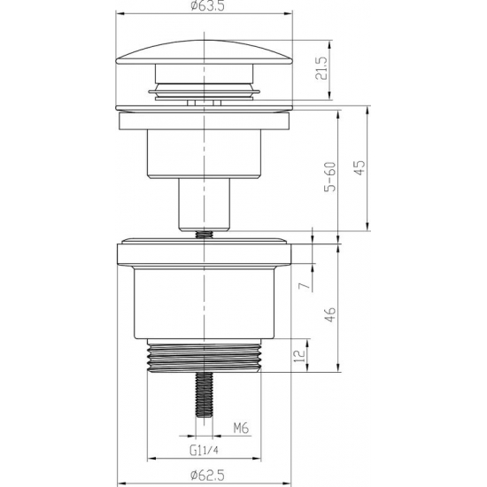 Донный клапан LEMARK LM8500BL чёрный