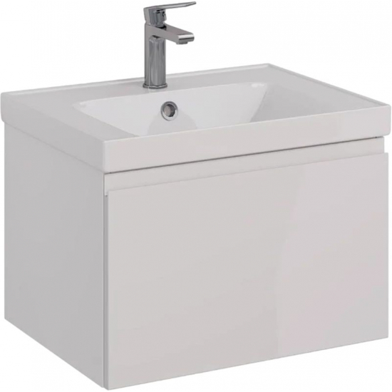 Тумба для комплекта LEMARK Veon Mini 60 подвесная, 1 ящик, белая, под раковину Грейс 60
