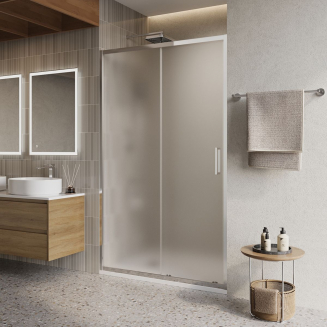 Душевая дверь в нишу BelBagno LUCE-BF-1-120-P-Cr стекло рифлёное, профиль хром