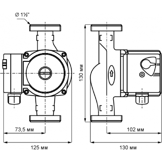 Циркуляционный насос UNIPUMP UPC 25-40 130 с гайками