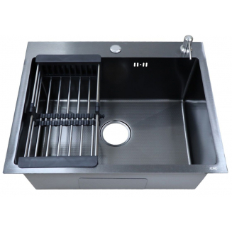 Мойка для кухни AZARIO Nicole AZB6050H 600х500x3 мм, нержавеющая сталь, чёрный ДЕКОР