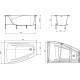 Акриловая ванна ROCA Hall Angular ZRU9302864 без опоры 150x100 см, угловая, асимметричная