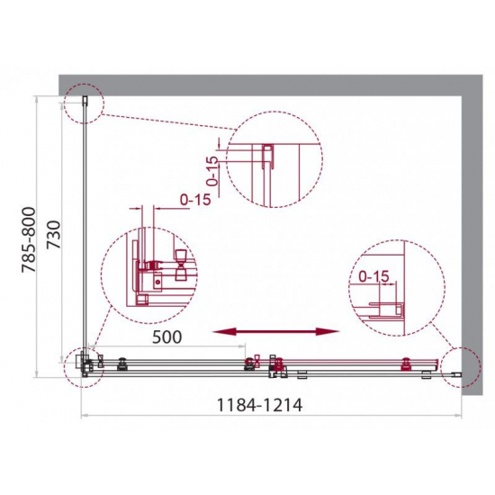 Душевой уголок BelBagno ACQUA-AH-1-120/80-C-Cr стекло прозрачное