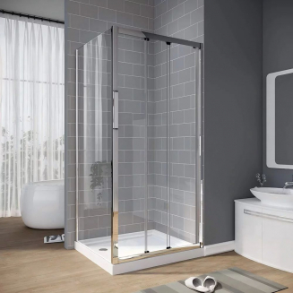 Душевой уголок VECONI Rovigo RV-028 120x90 стекло прозрачное, профиль хром