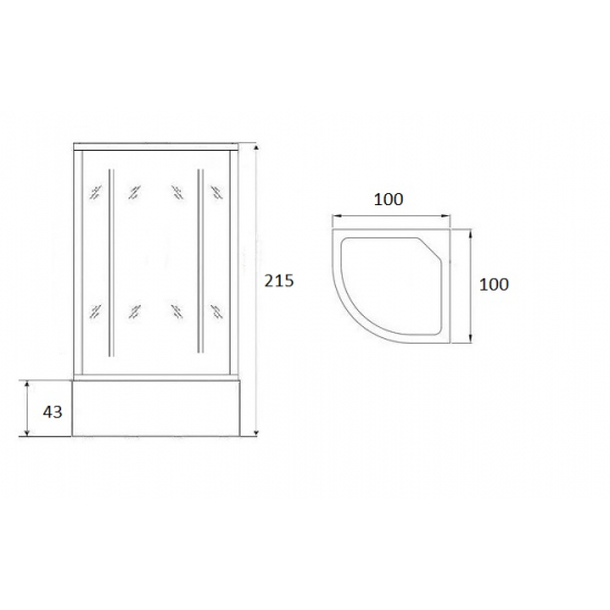 Душевая кабина LORANTO CS-1000 HI SK F 100x100x215 с высоким поддоном, с сиденьем