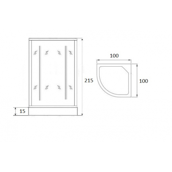 Душевая кабина LORANTO CS-1000 SK G 100x100x215