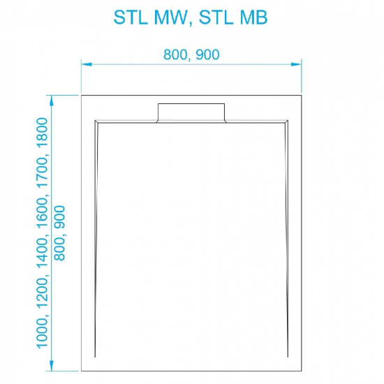 Душевой поддон RGW STL MB 80x100 искусственный камень, чёрный мрамор