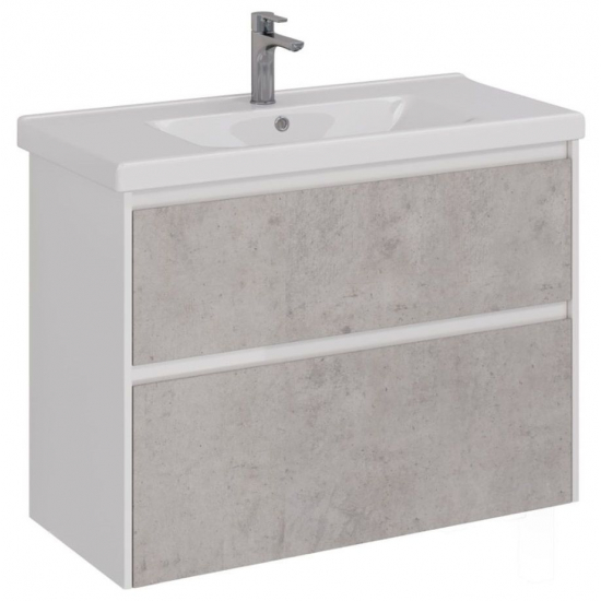 Тумба для комплекта LEMARK Combi 100, 2 ящика, бетон, под раковину Гармония 100