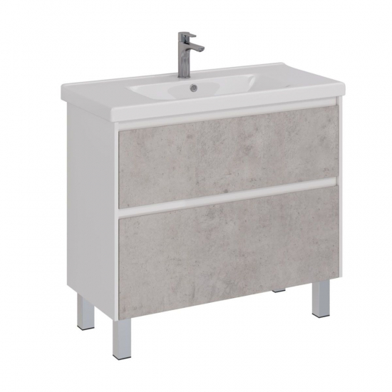 Тумба для комплекта LEMARK Combi 100, 2 ящика, бетон, под раковину Гармония 100