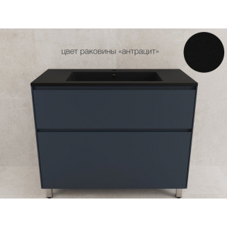 Тумба с раковиной STYLE LINE Лима 100 Plus графит, раковина Line 100 антрацит