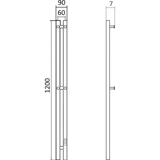 Полотенцесушитель электрический МАРГРОИД Inaro 120х6 R хром