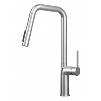 Смеситель для кухни GRANULA 9011 с вытяжным изливом, с подключением к фильтру, нерж