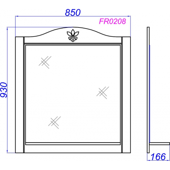 Зеркало AQWELLA Franchesca 85 с полкой