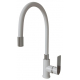 Смеситель для кухни с гибким изливом MIXLINE Plus City White ML33-098, белый/хром