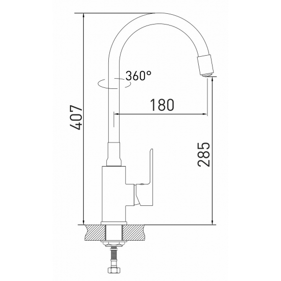 Смеситель для кухни с гибким изливом MIXLINE Plus City White ML33-098, белый/хром