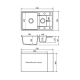 Мойка для кухни керамогранит ZOX ZX-GM 07 двухчашевая с крылом, бежевая 480*740*180