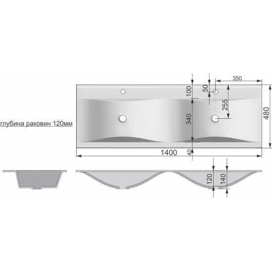 Раковина мебельная Velvex Pulsus 140 белая