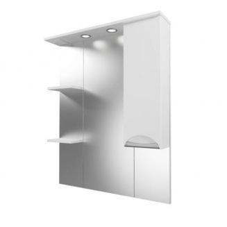 Зеркало-шкаф MIRSANT Камилла 80 с подсветкой белый правый