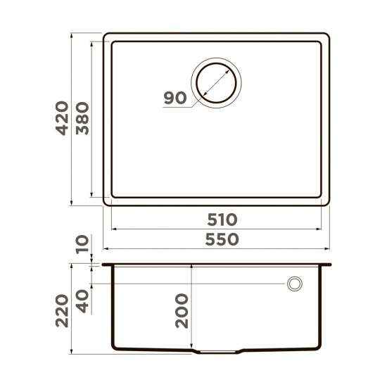 Мойка для кухни OMOIKIRI Tedori 54-U 550х420 мм, leningrad grey