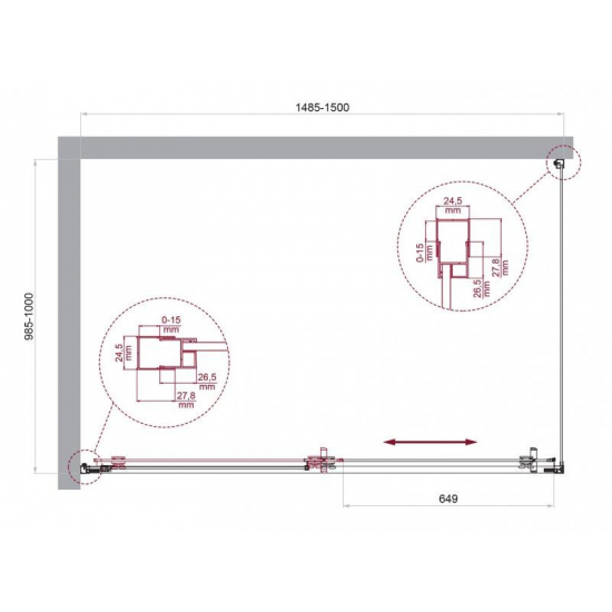Душевой уголок BelBagno LUCE-AH-1-150/100-C-Cr стекло прозрачное, профиль хром
