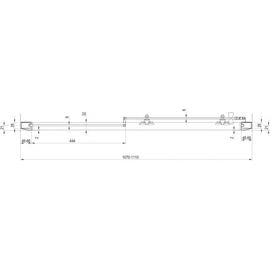 Душевая дверь в нишу RAVAK Blix BLDP2-110 110x190 стекло прозрачное, профиль хром